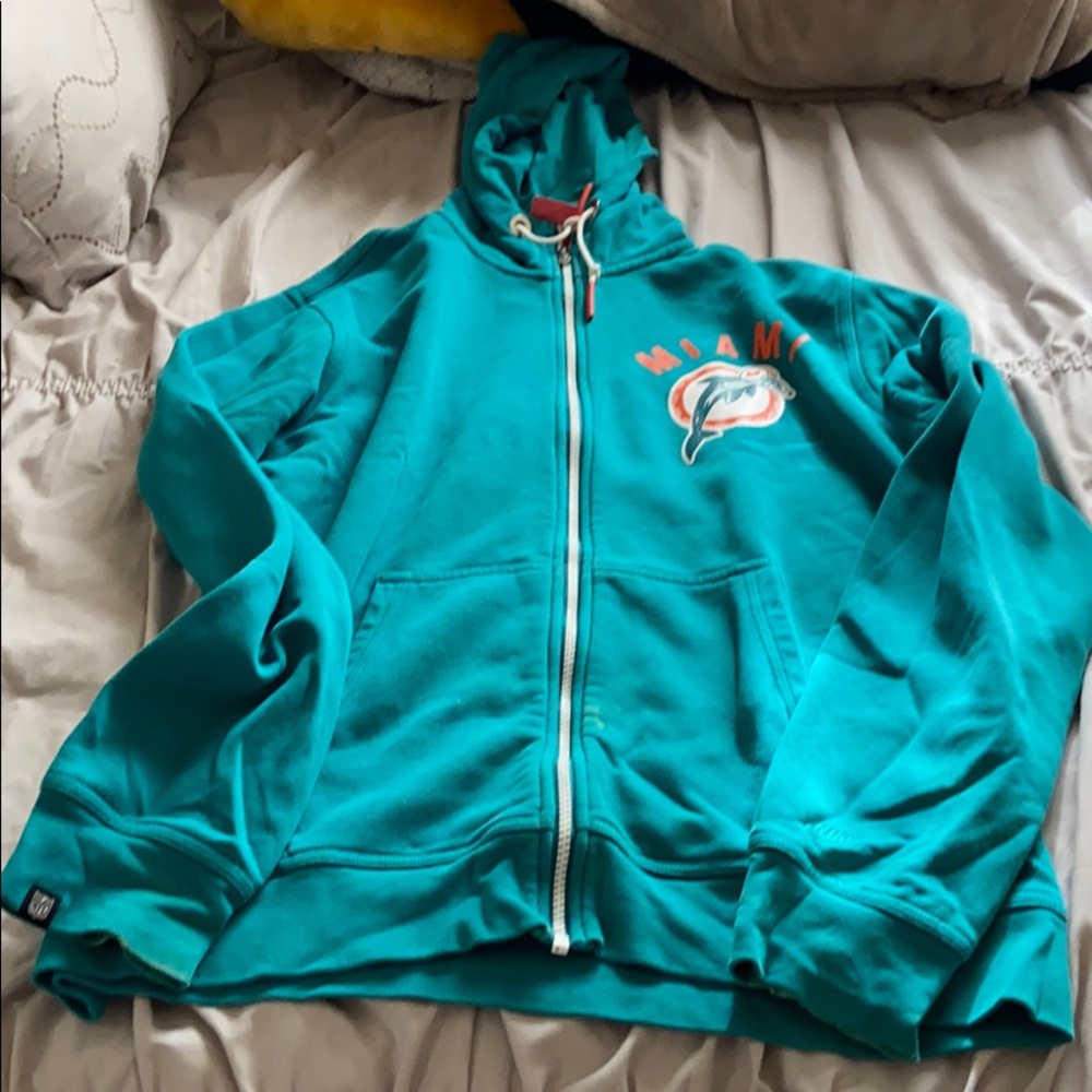 Miami Dolphins Nike NFL Size Large Hoodie USED